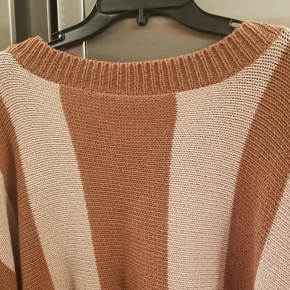 💕TRINA TURK💕 Horizon Sweater ~ Knit Dolman Sleeves Nutmeg Dune Brown Tan - Image 10