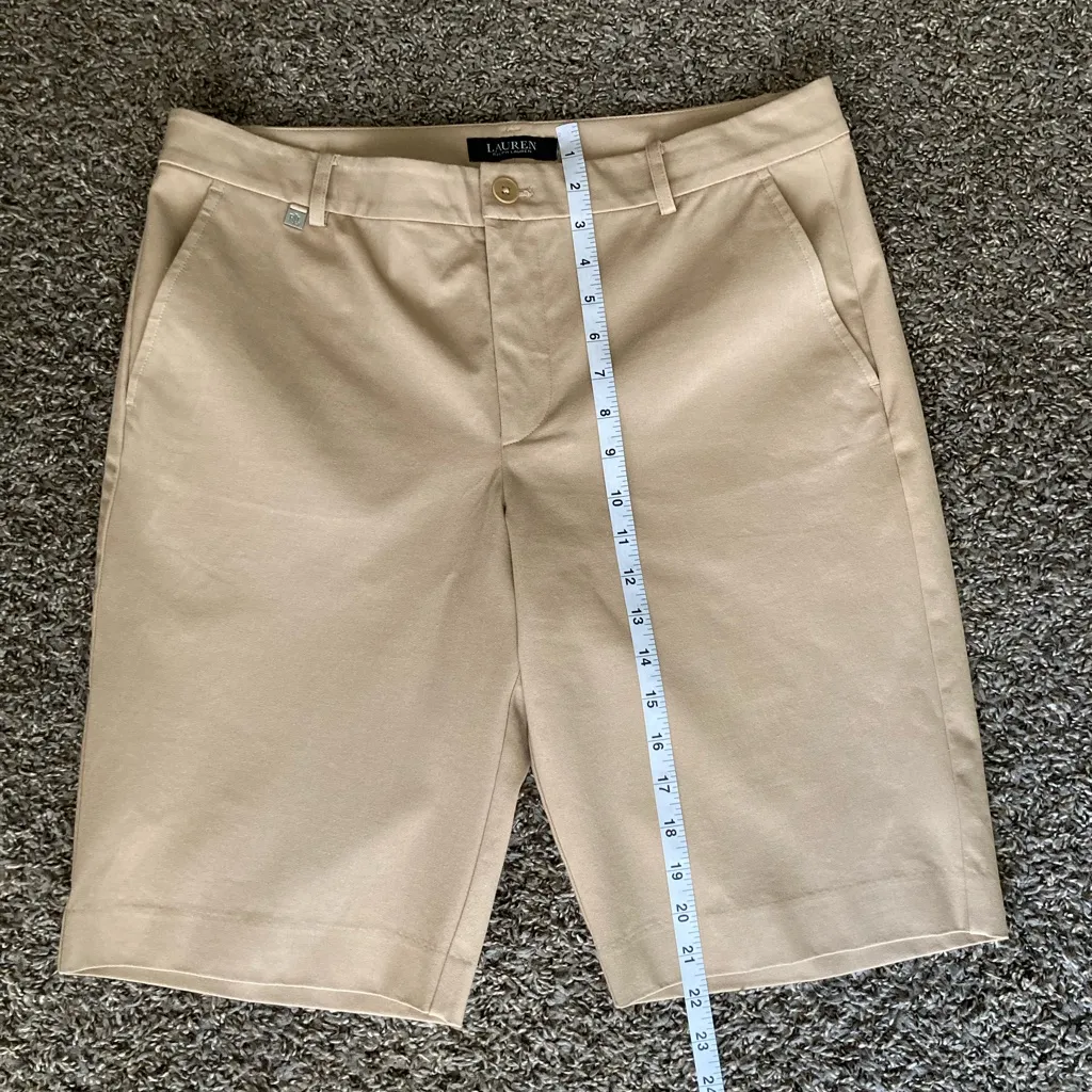 Lauren Ralph Lauren Khaki Bermuda Shorts SIZE L - Image 3
