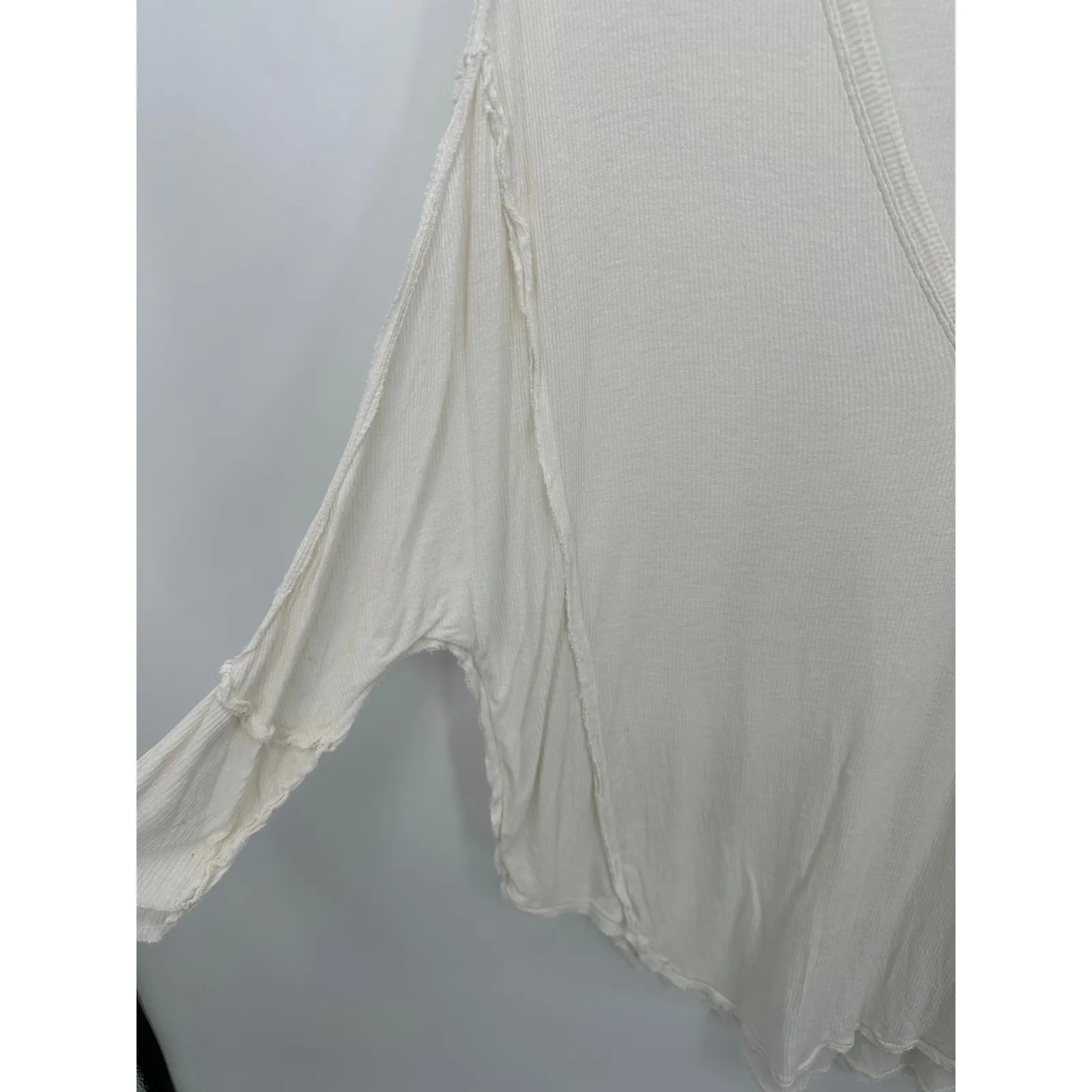 We the Free White Golden Gate Tee Ribbed Women Sz S Oversized Boho Casual - Image 4