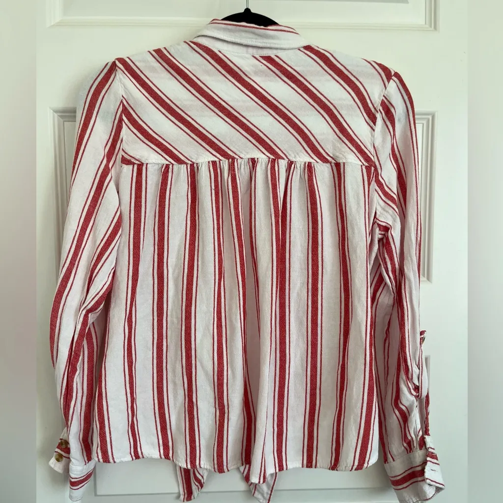 Thread & Supply Luxe Linen and Rayon Blend Button Down Top Size L White Size L - Image 6