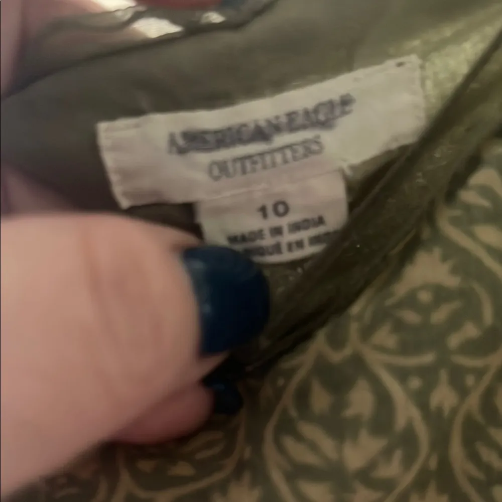 American Eagle Outfitters Olive Green Patterned Dress - Image 2