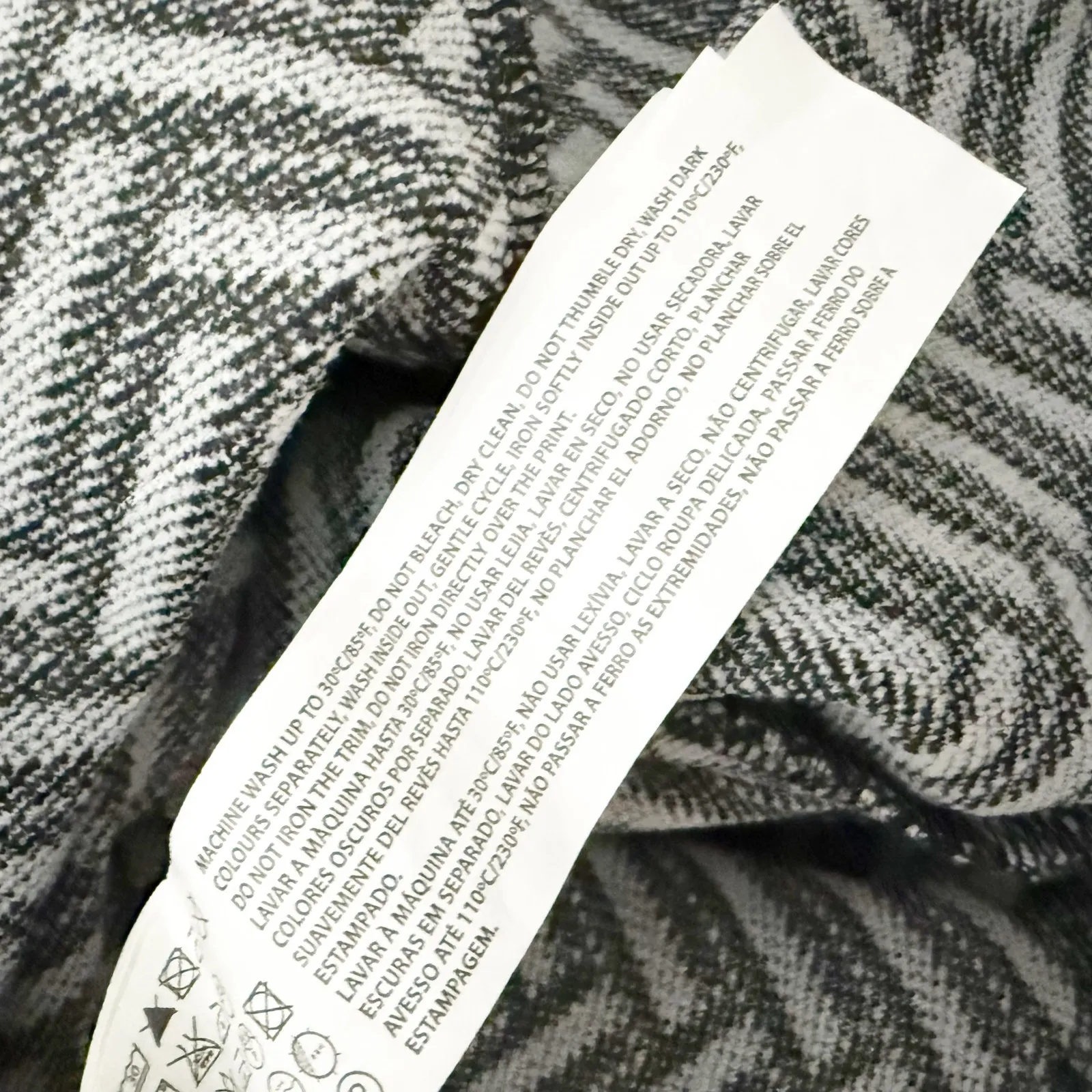 SMASH! | Black White Jacket Coat Mixed Print Patchwork Tie Grommet Long | Small - Image 8