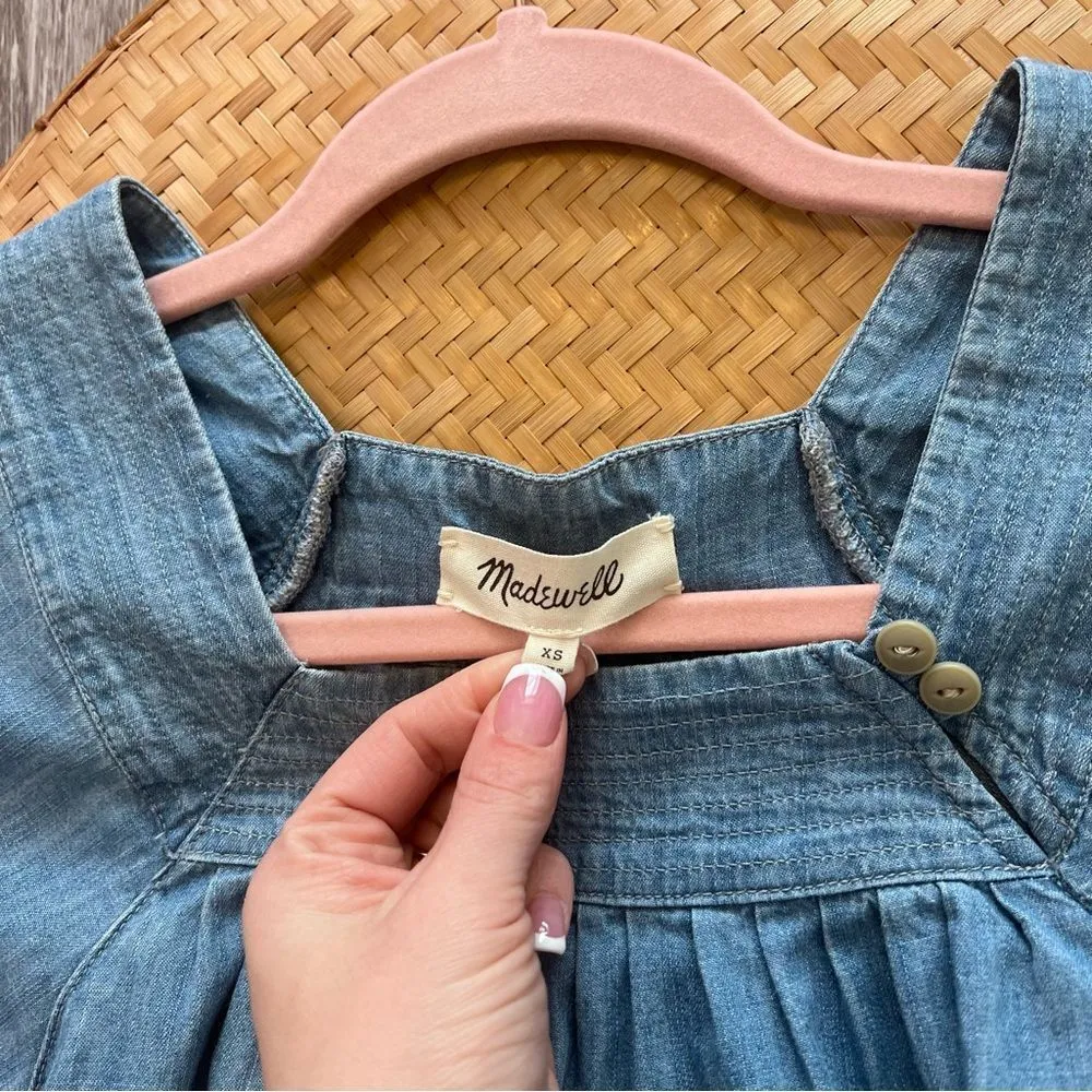 Madewell ‎ denim square neck top - Image 4