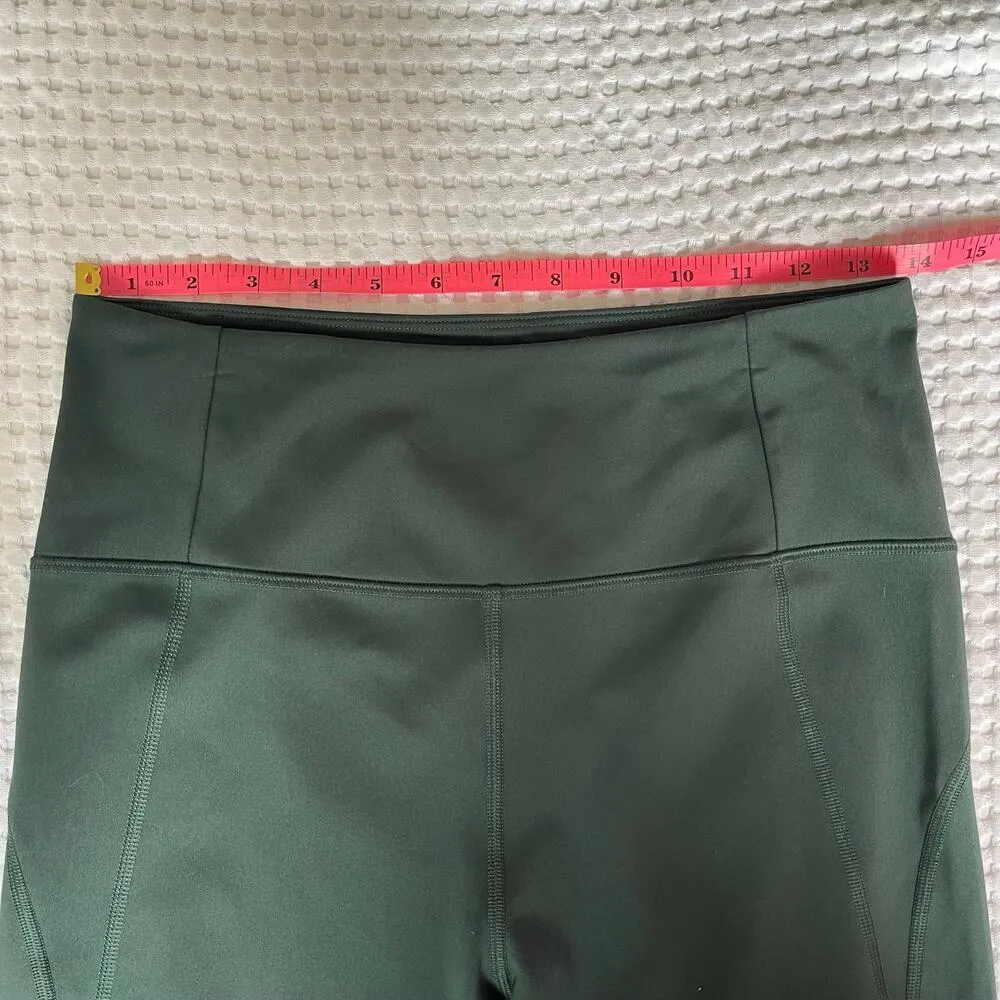 Moss Green High Rise Capri Leggings - Image 9