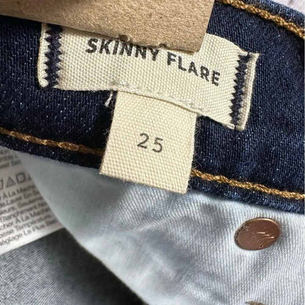 Skinny Flare Denim Jeans High Rise Rinse Wash Dark Indigo 25 NWT - Image 9