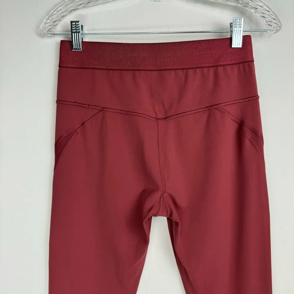 Athleta Aura Heel Tight in Powervita Womens Leggings Sz Medium Maple Red Mesh - Image 13