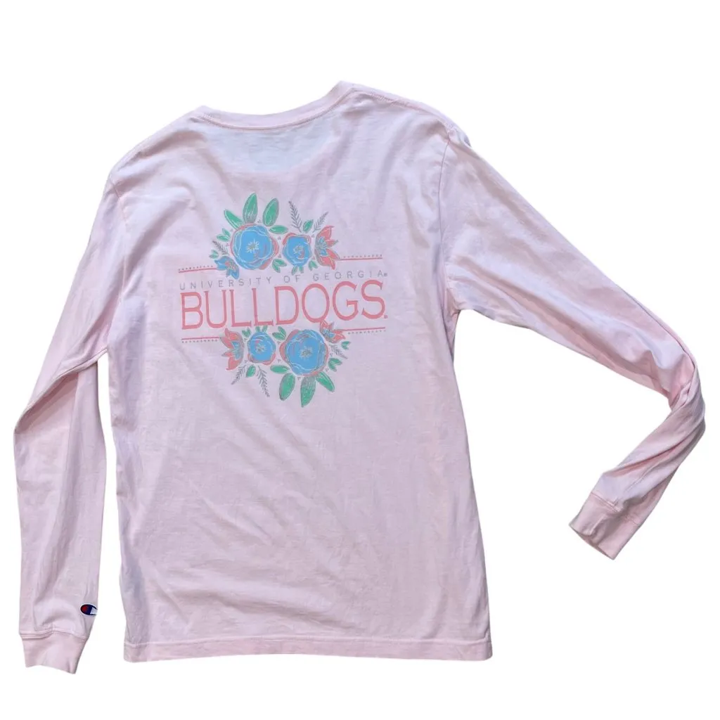 Champion University of Georgia Long Sleeve T-Shirt Women's Size Medium Bulldogs - Image 2