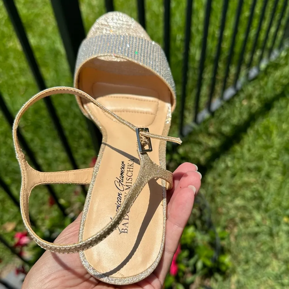 American Glamour gold sparkly  heels sz 6 - Image 8