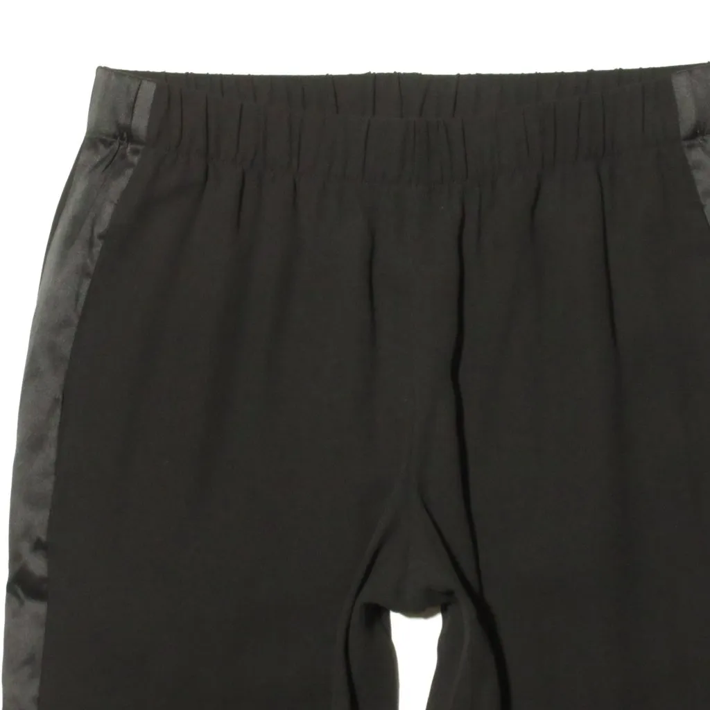 NWT Eileen Fisher Ankle in Black Silk Georgette Crepe Tuxedo Stripe Pants XS - Image 4