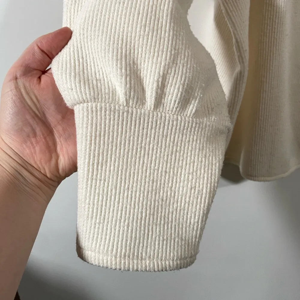 Madewell + Ottoman Rib Square-Neck Top in Cream Size 1X - Image 4