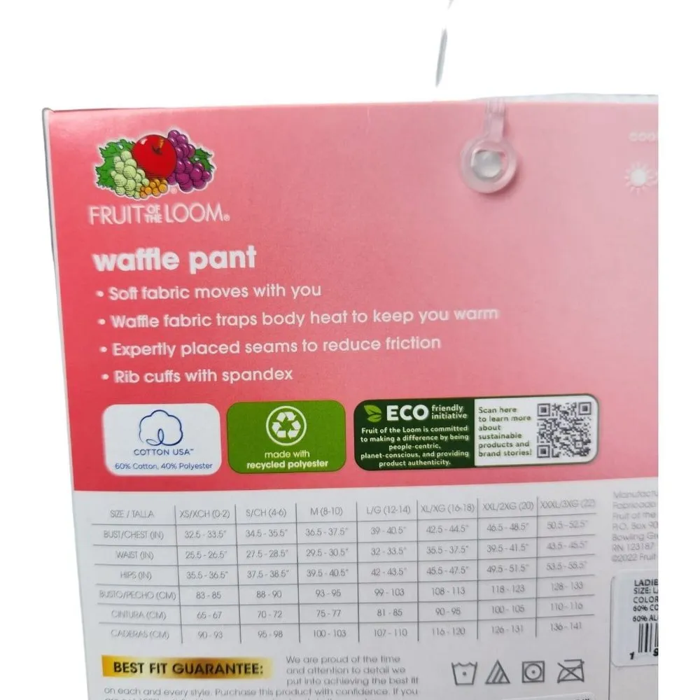 Fruit of the Loom EverSoft Women's Waffle Crew Shirt Size Large 12-14 White NEW - Image 9