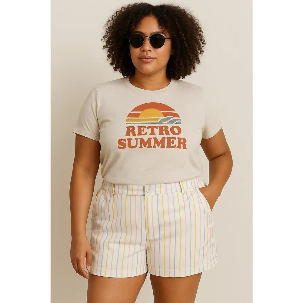 A.N.A Striped Midi Shorts Women’s‎ 18 | Pastel Coastal Preppy Y2K Resort Vibes - Image 9