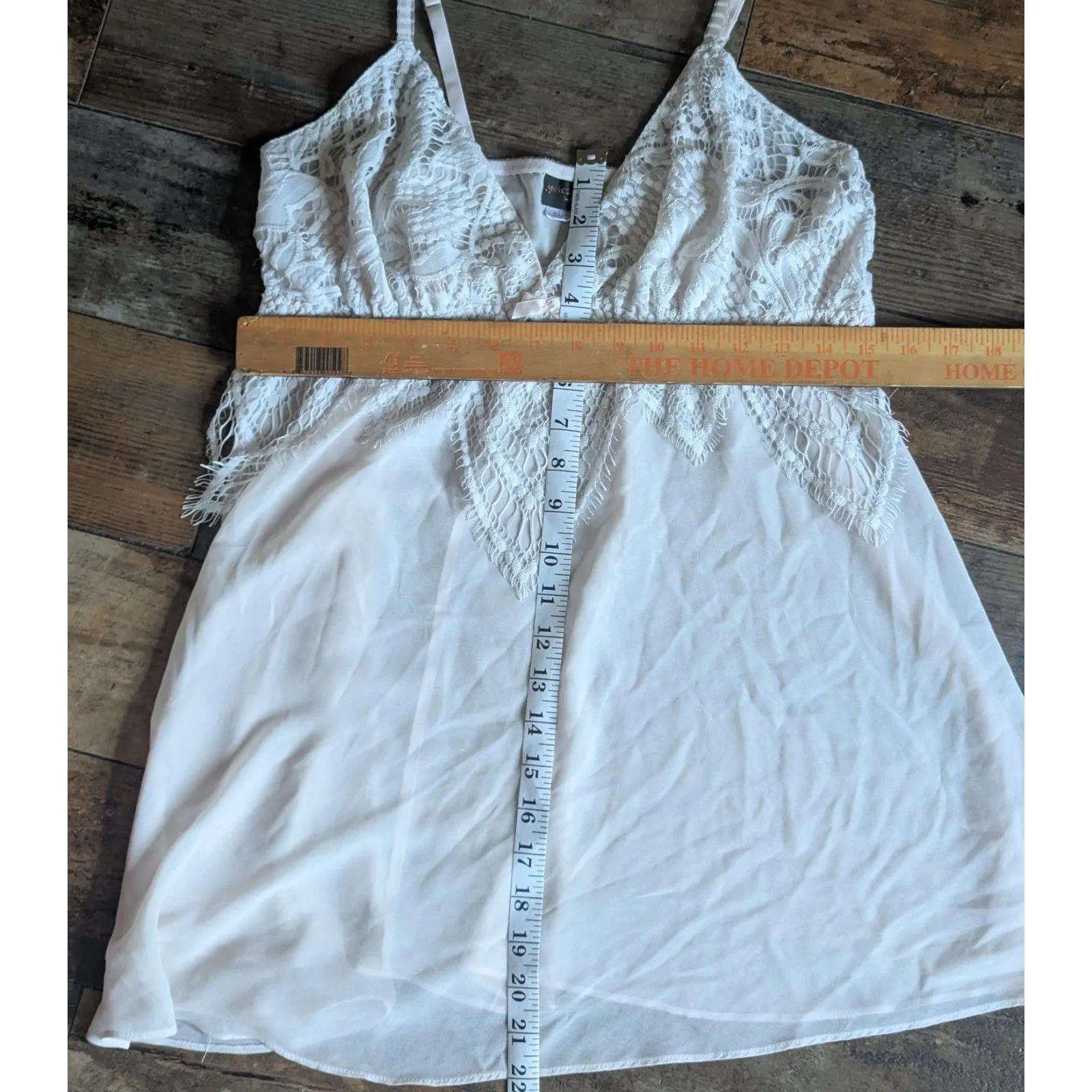 Seductivewear by Cinema Etoile XL Pink Lace Babydoll Slip White - Image 4