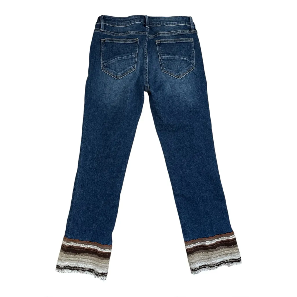 Driftwood Colette Straight Crop Jeans w/ Brown Tapestry Embroidered Cuff | 28 - Image 5