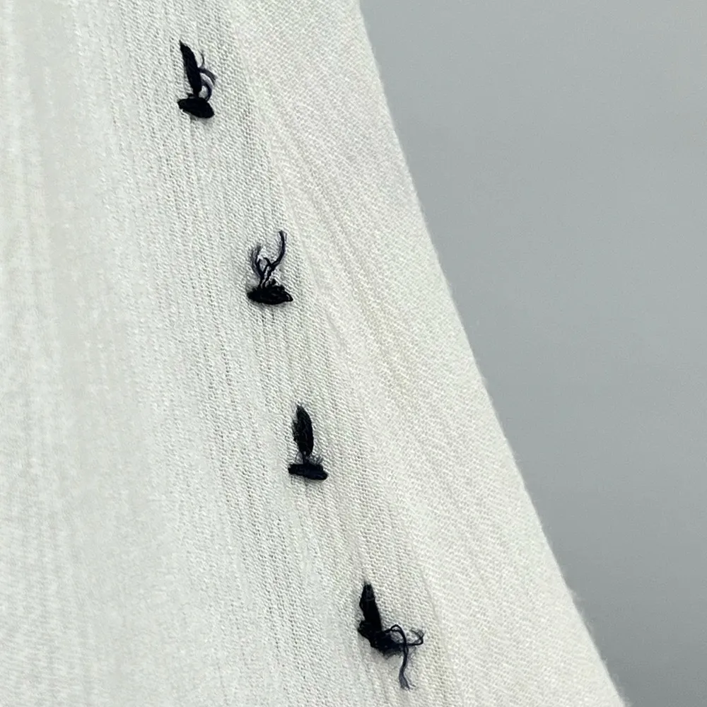 Q&A Embroidered White navy small lined  boho Dress - Image 15