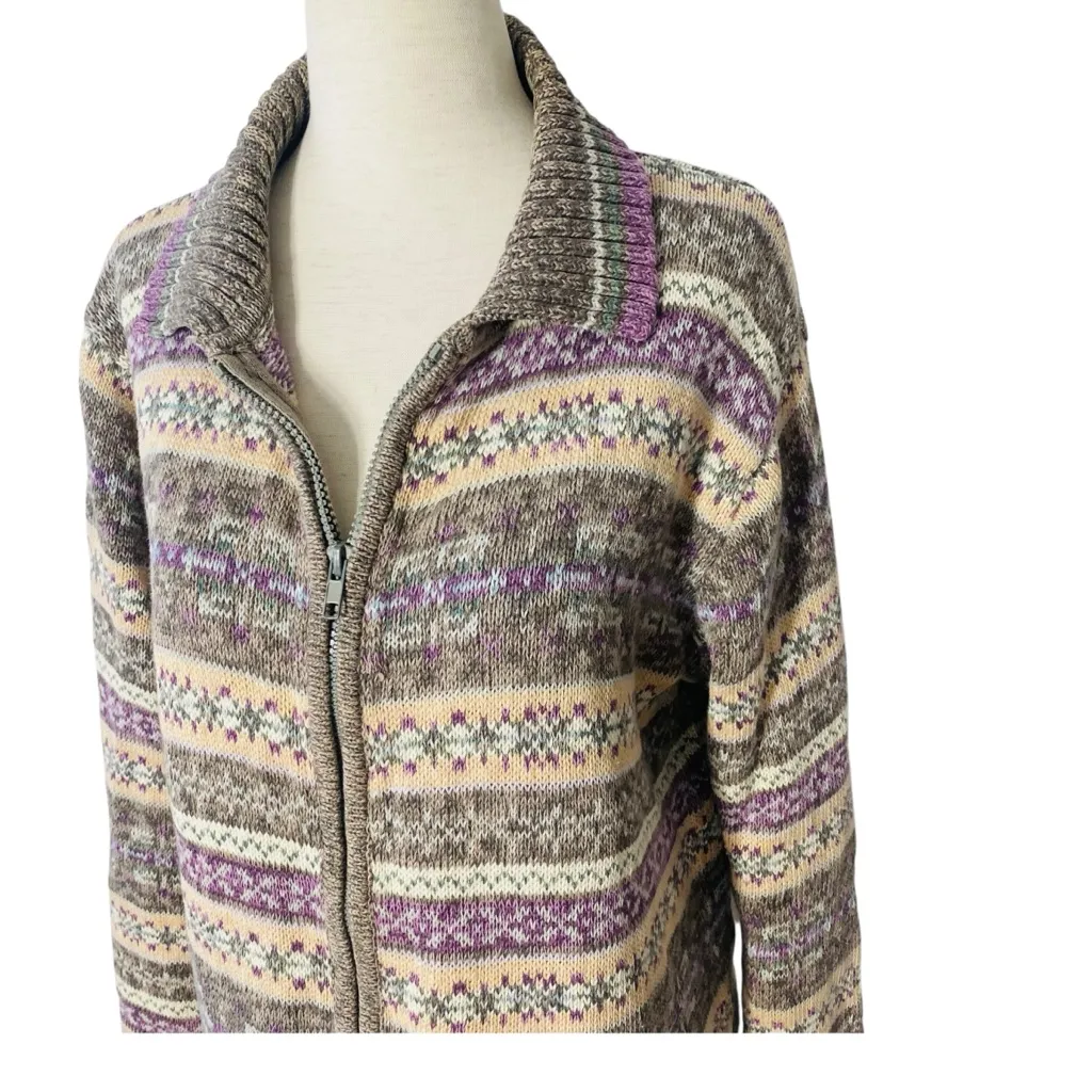 VINTAGE 90s TIARA Fair Isle Knit Cardigan - Image 4