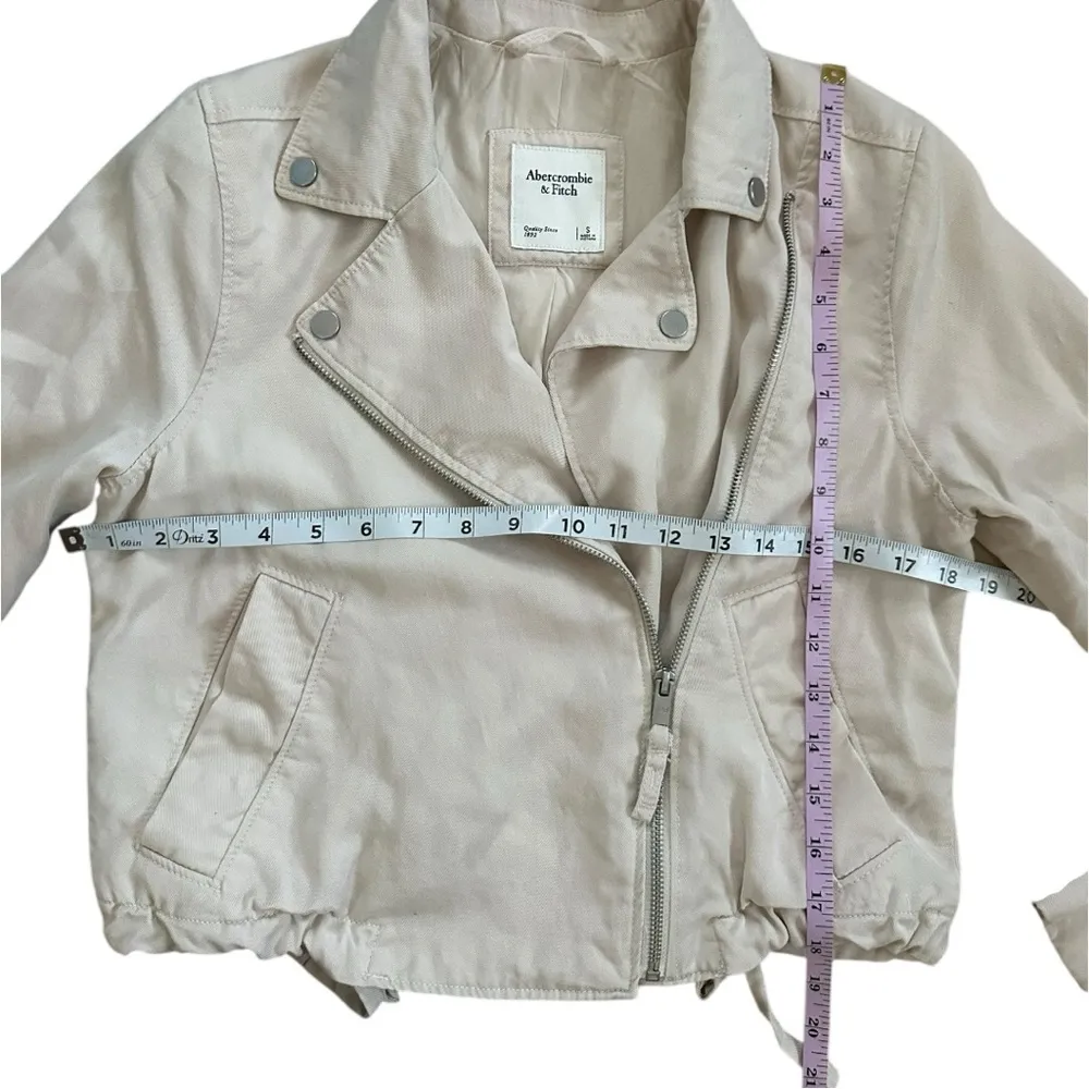 Abercrombie & Fitch Womens Size Small Cream Moto Jacket - Image 3