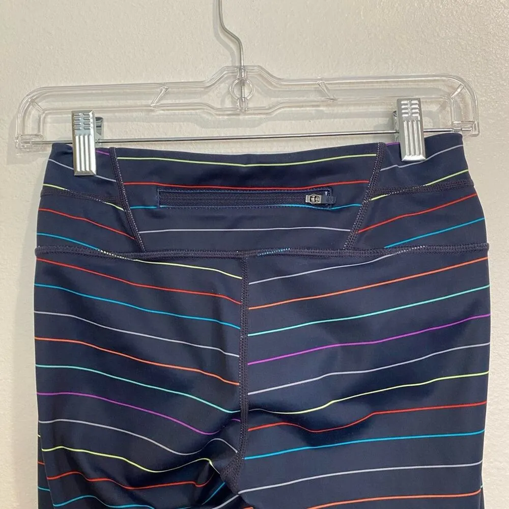 Athleta Multi Color Sonar Stripe Rainbow Crop Leggings Sz XS - Image 9