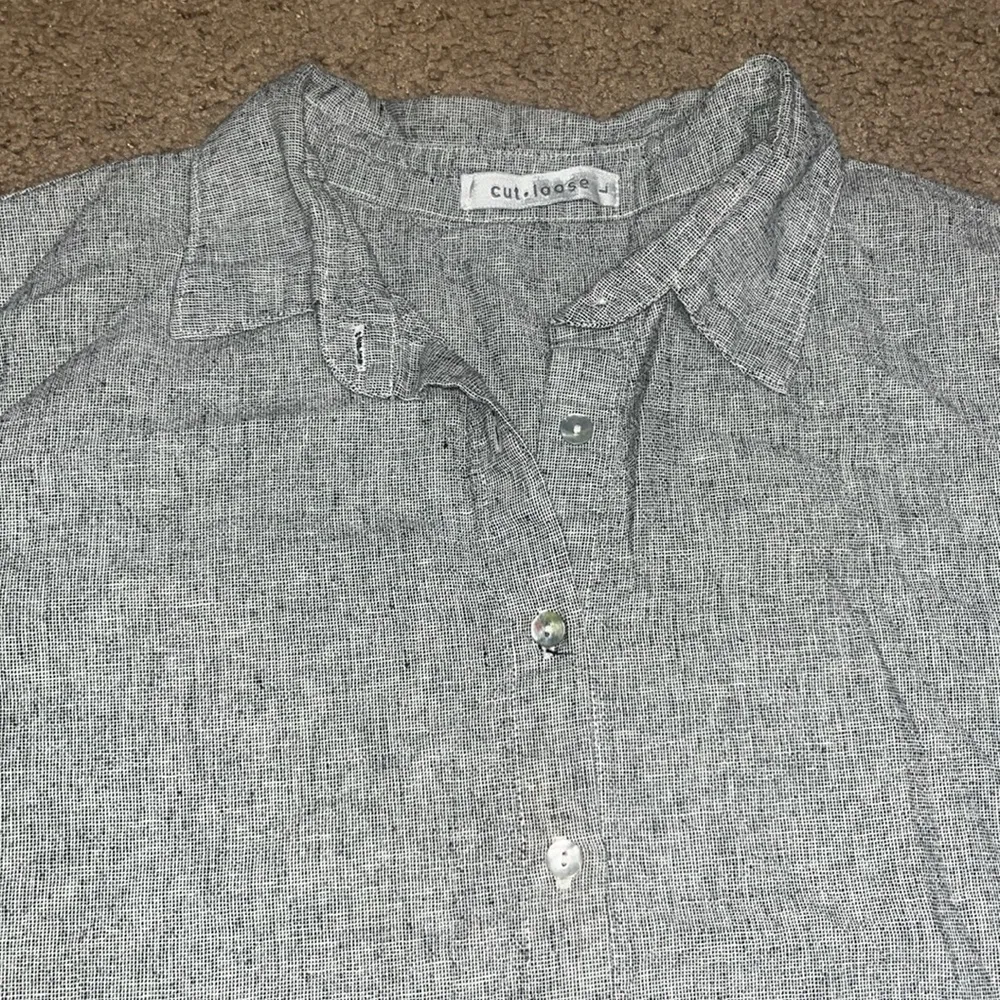 Cut Loose Easy Shirt Linen Cotton‎ Large Black - Image 5