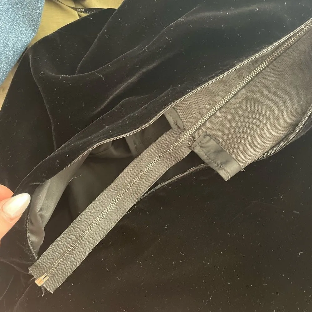 Vintage Anne Klein Velvet Strapless Formal Gown Black size Xsmall heart neckline - Image 6