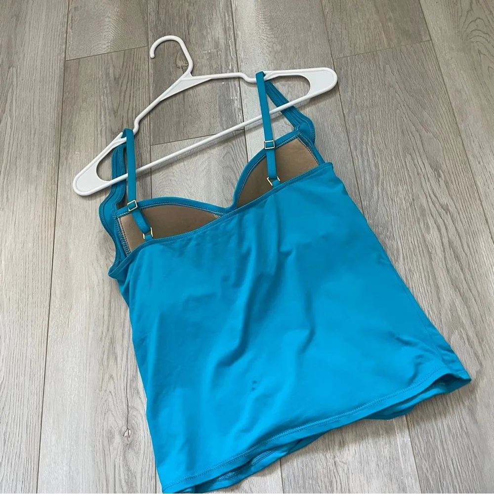 La Blanca Twist Front Tankini Swim Tank Top Blue (Size 10) - Image 5