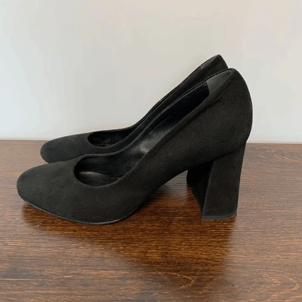 Vero Cuoio Cordani Women's Pump Block Heels Suede Black Round Toe EU 38.5 - Image 10