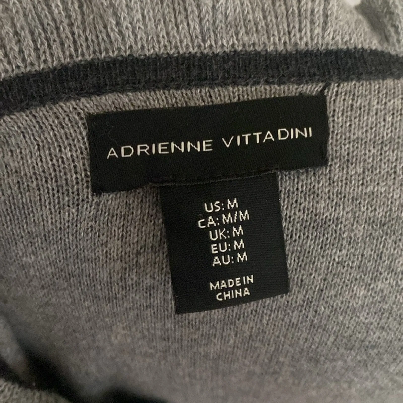 Adrienne Vittadini Gray Ruffle Cuff and Neck Long Sleeve Sweater Dress Size M - Image 7