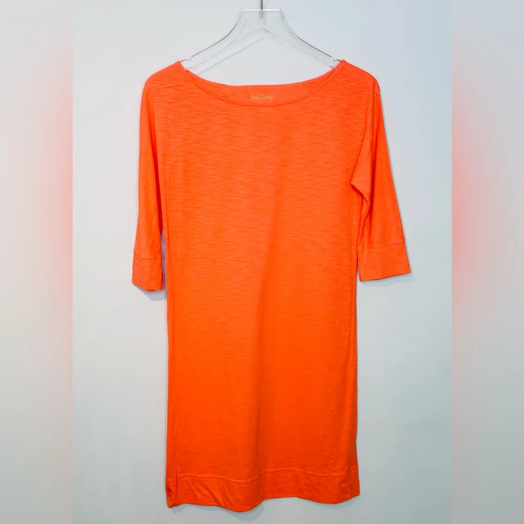 Lilly Pulitzer Cassie Slub Tango Orange Cotton Knit Dress - Image 3