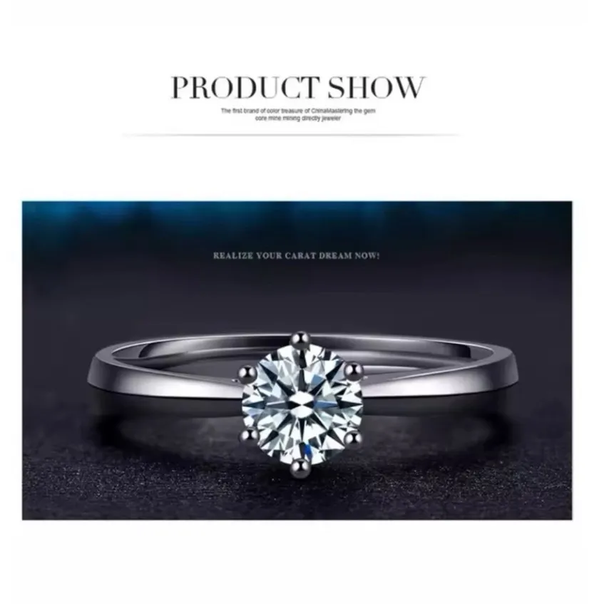 1Ct Platinum Round Brilliant Cut Simulated Diamond Ring‎ - Image 16