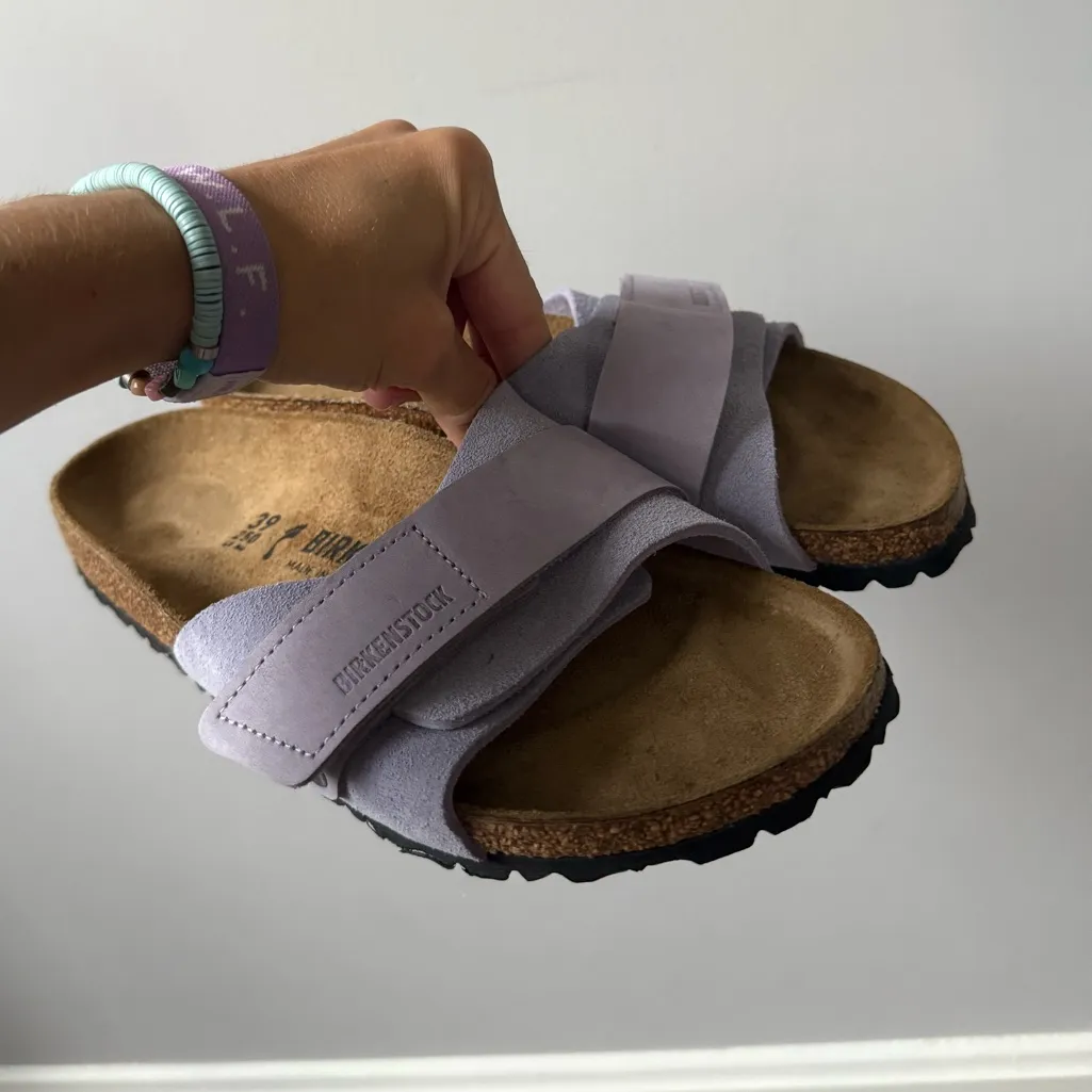 Birkenstock Oita Sandals Suede Purple Fog Light Purple Strappy Birks Size 39 - Image 2