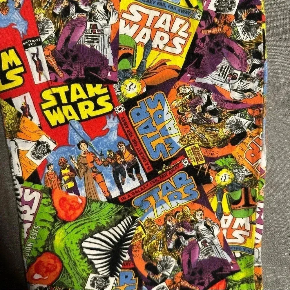 Star Wars  pajama pants multicolor different comic book patterns size medium - Image 4