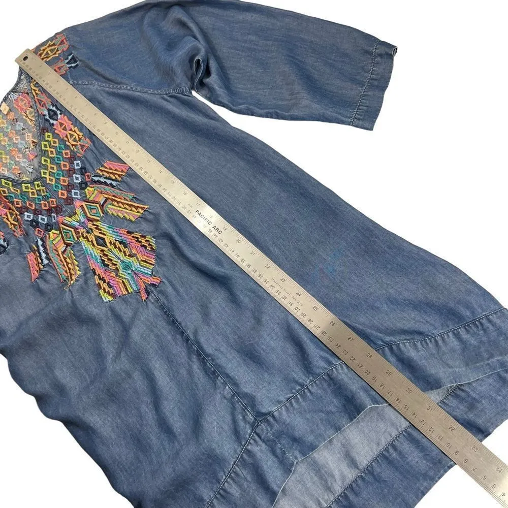 Soft Surroundings Mixteca Dark Denim Chambray Tunic - Image 9