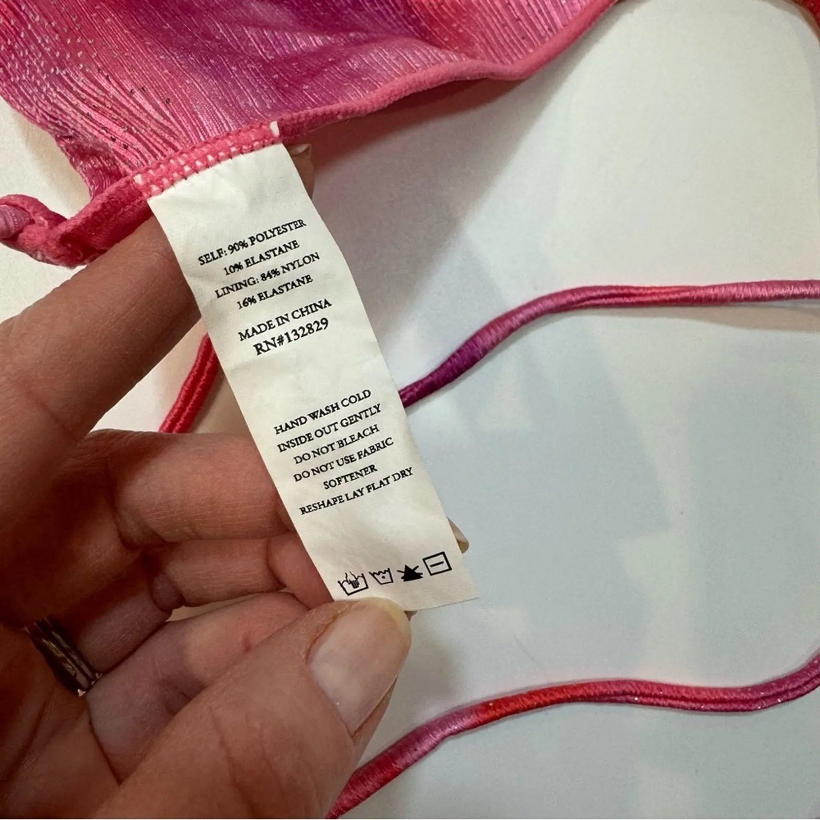 Camila Coelho Ileana Swim Top in Pink Sparkle XS - Image 4