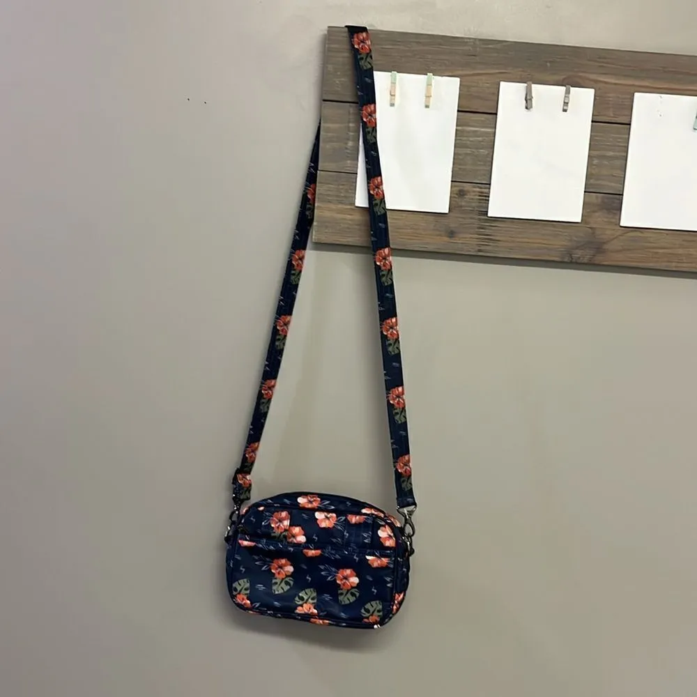 Lug Carousel Blue Floral Adjustable Convertible Belt Bag/ Crossbody RFID Purse Blue - Image 3
