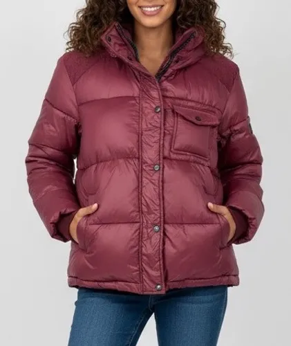 Koolaburra by UGG Burgundy Corduroy Puffer Hooded Jacket Size S/P - Image 1