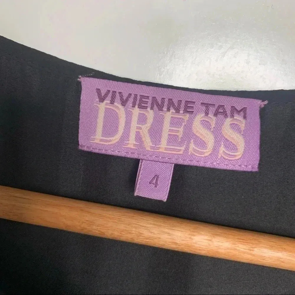 Vivienne Tam Black 100% Silk Dress Size 4 - Image 8