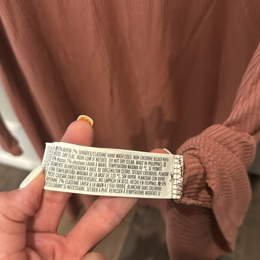 Forever 21 Brown Ribbed Long Sleeve Dress Size M - Image 6