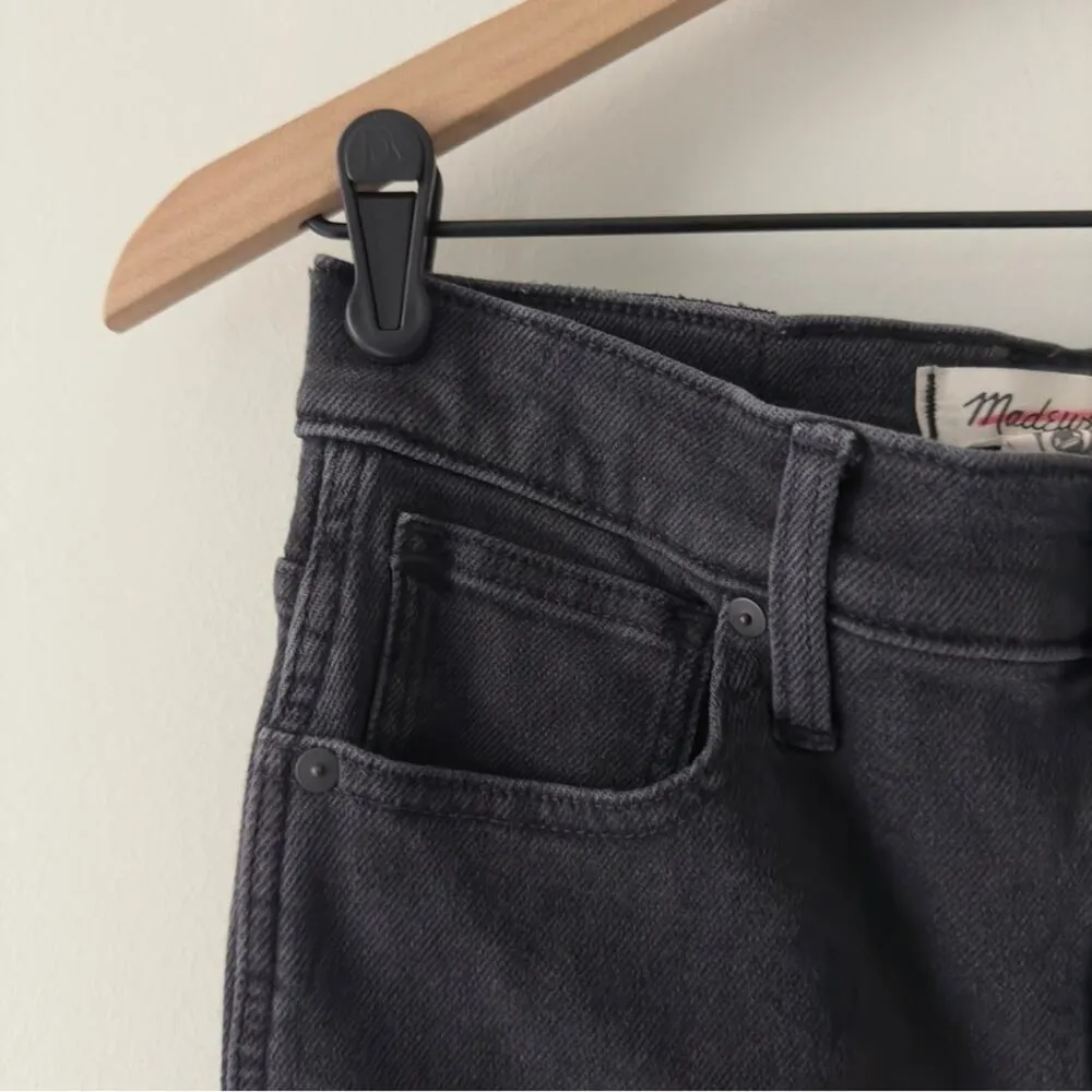 Madewell 10” High Rise Skinny Jeans Cotton Stretch Black Zip Button Denim pocket - Image 5