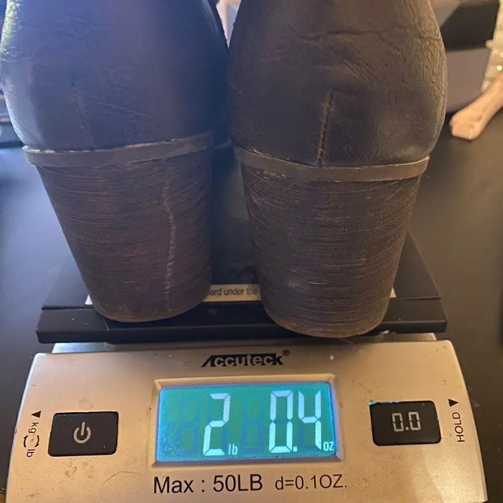 DIBA size 9 1/2 brown moto boots zipper side heal buckle witch boots - Image 10