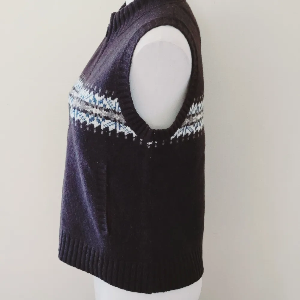 Woolrich heather brown fair isle  vest size small - Image 4