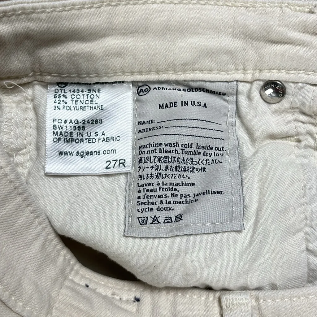 AG Adriano Goldschmied Ivory Denim Pants
Size: 27 - Image 6
