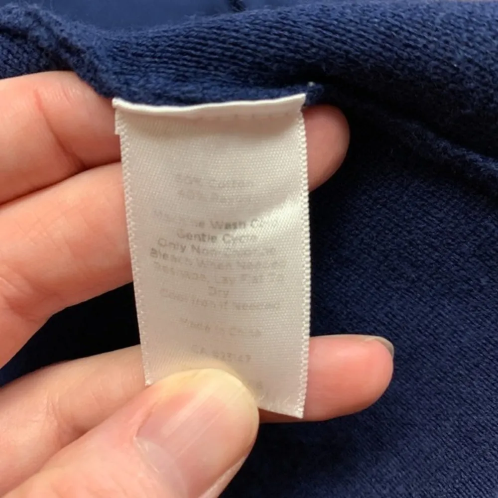 Talbots Knit Open Front Cardigan Womens Small Blue Sweater Pockets Blazer Jacket - Image 5