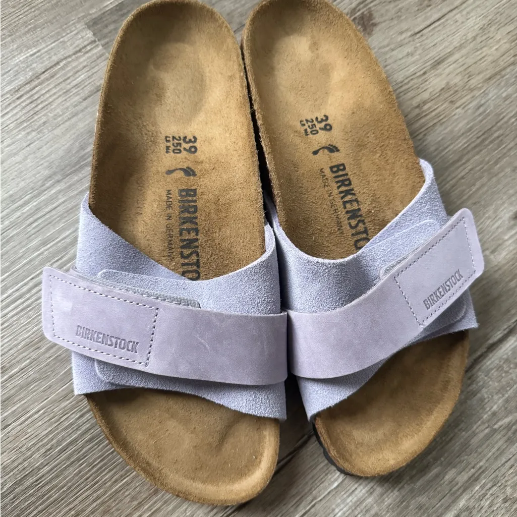 Birkenstock Oita Sandals Suede Purple Fog Light Purple Strappy Birks Size 39 - Image 7