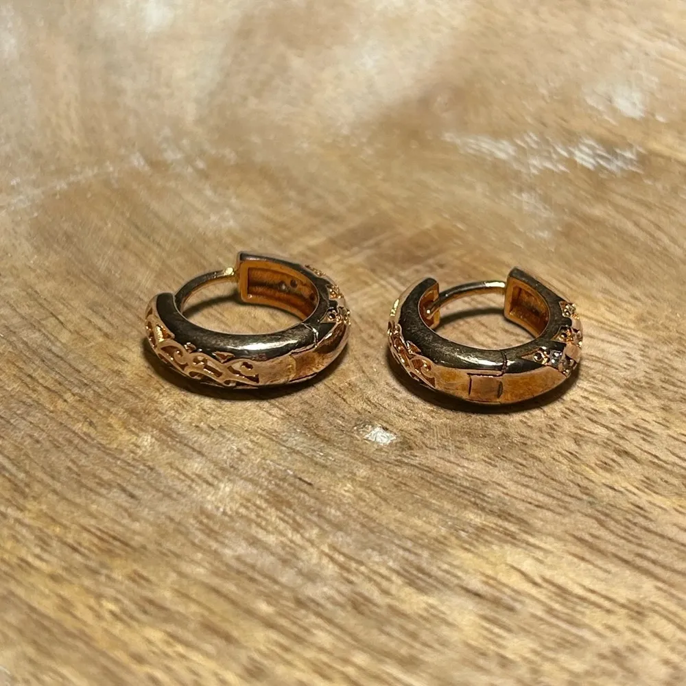 CZ Huggies Gold Vermeil Over 925 Sterling Silver Earrings - Image 8