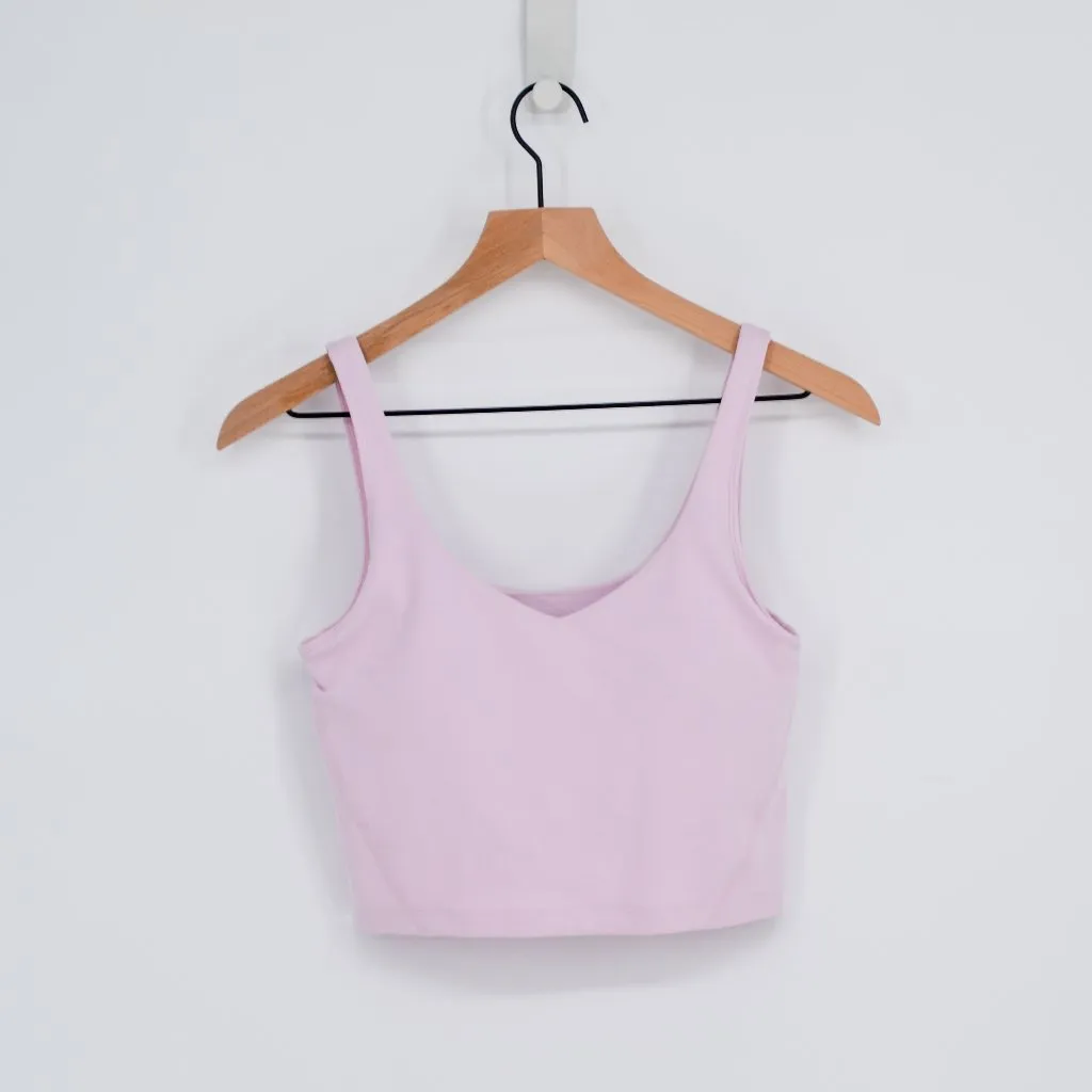 Gilly Hicks Recharge Plunge Tank Light Pink Size M Built In Bra Running Yoga - Image 3