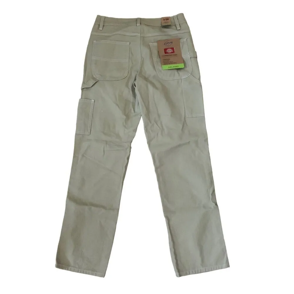 dickies x urban outfitters juniors size 3 relaxed carpenter fit khaki jeans new - Image 2