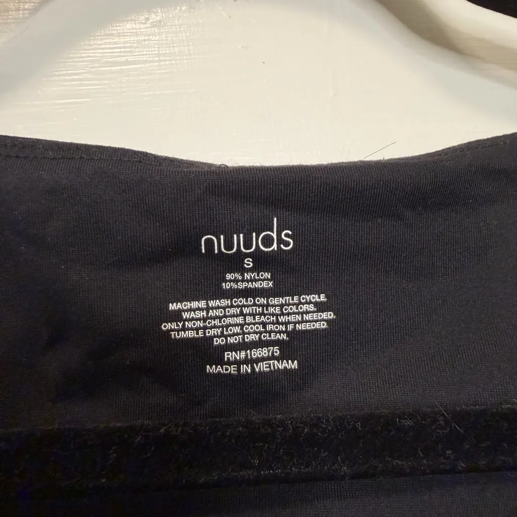 Nuuds Long Sleeve Square Neck Bodysuit Black Size Small - Image 3