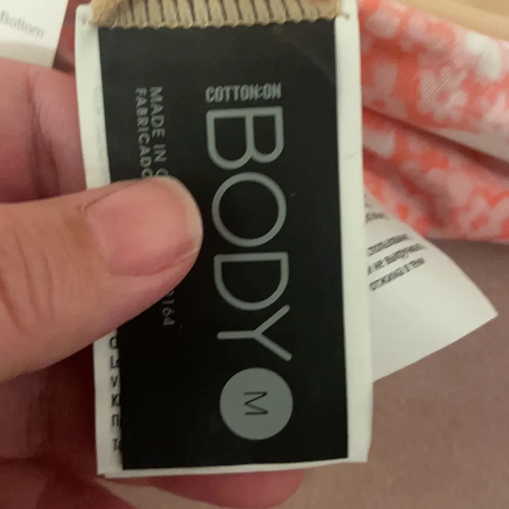 Cotton On gathered bum g string bikini daisy in orange and pink M new - Image 7