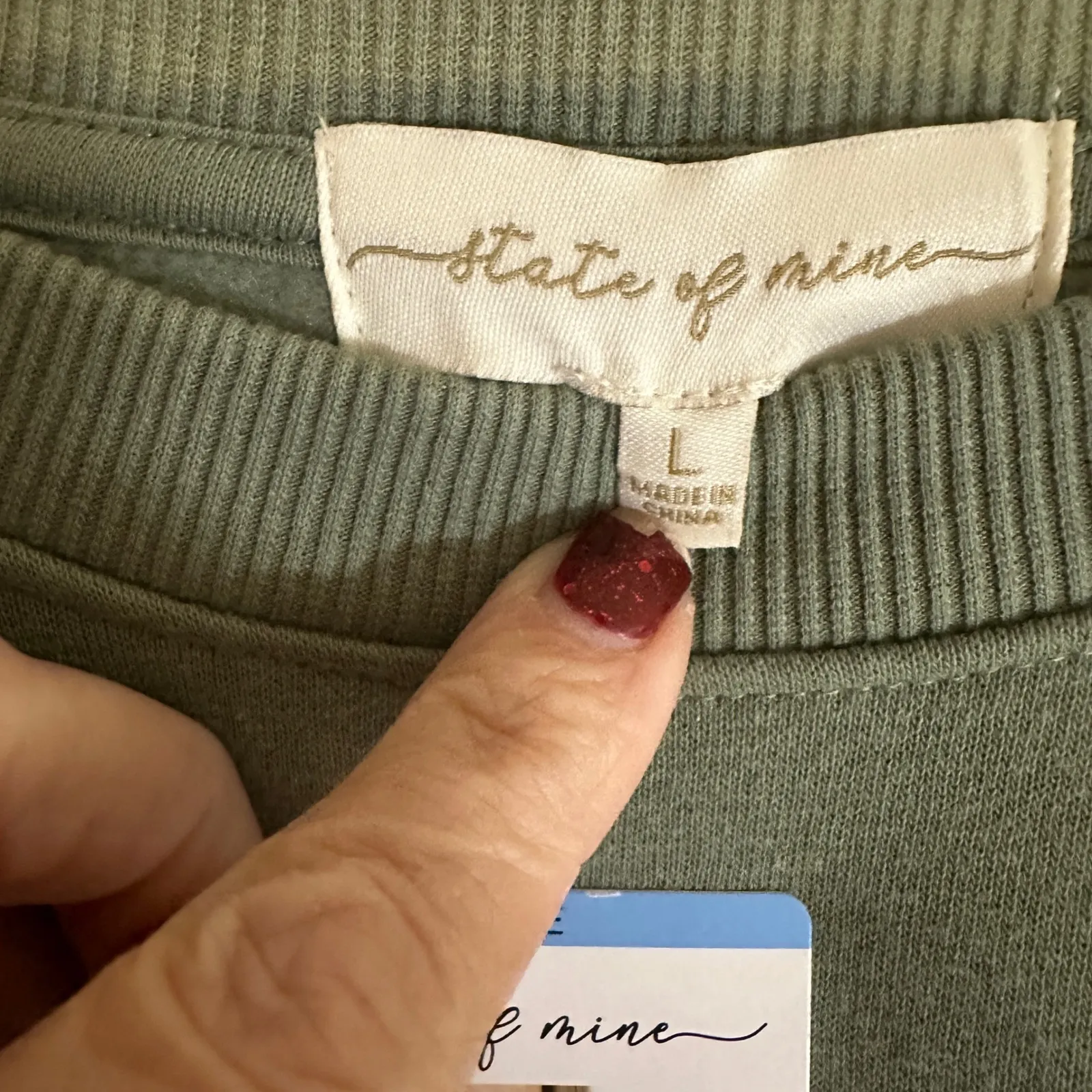 State of Mine Womens Large Green Florida Orange Blossom Embroidered Sweatshirt - Image 6