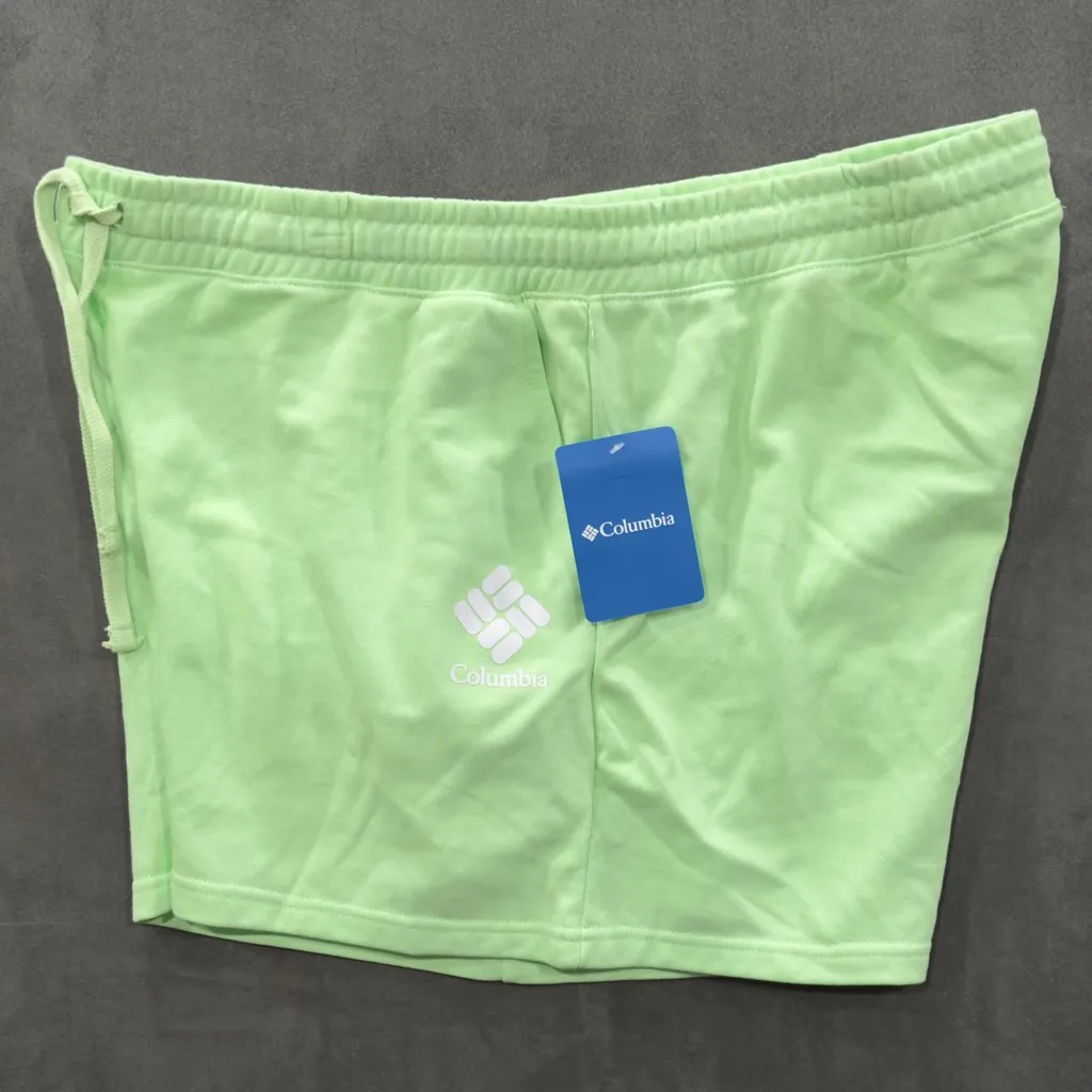 New Columbia Women's French Terry Shorts Side Pockets Green Medium 5” Inseam - Image 6